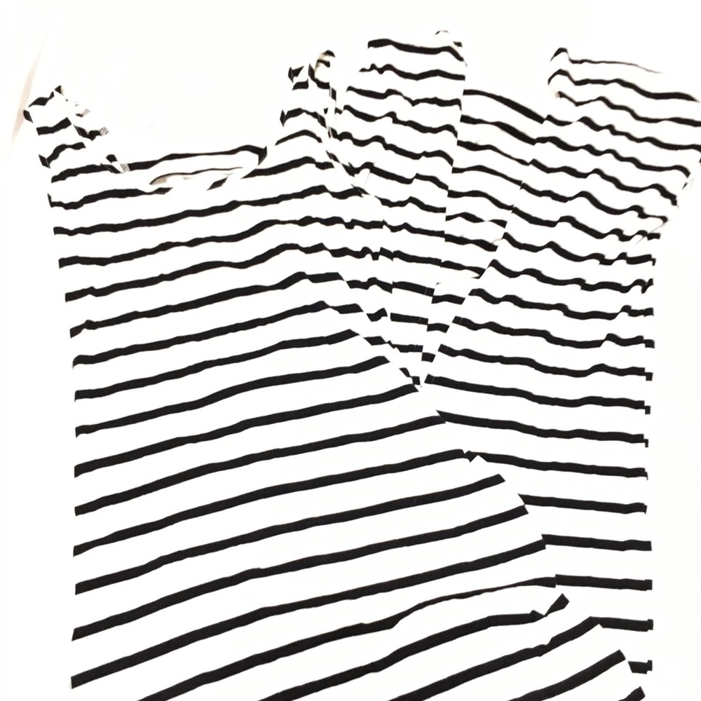 Black and white striped maxi dress.